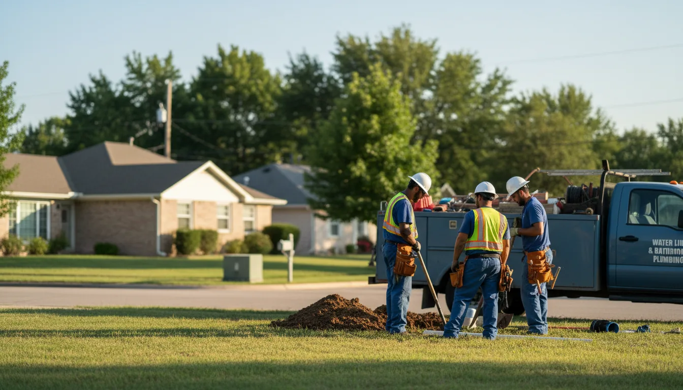 Residential water line and bathroom plumbing service in La Monte, MO